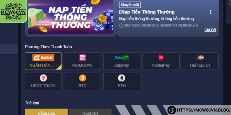 Sử dụng công cụ nạp tiền MCW66VN phù hợp và tiện ích